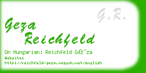 geza reichfeld business card